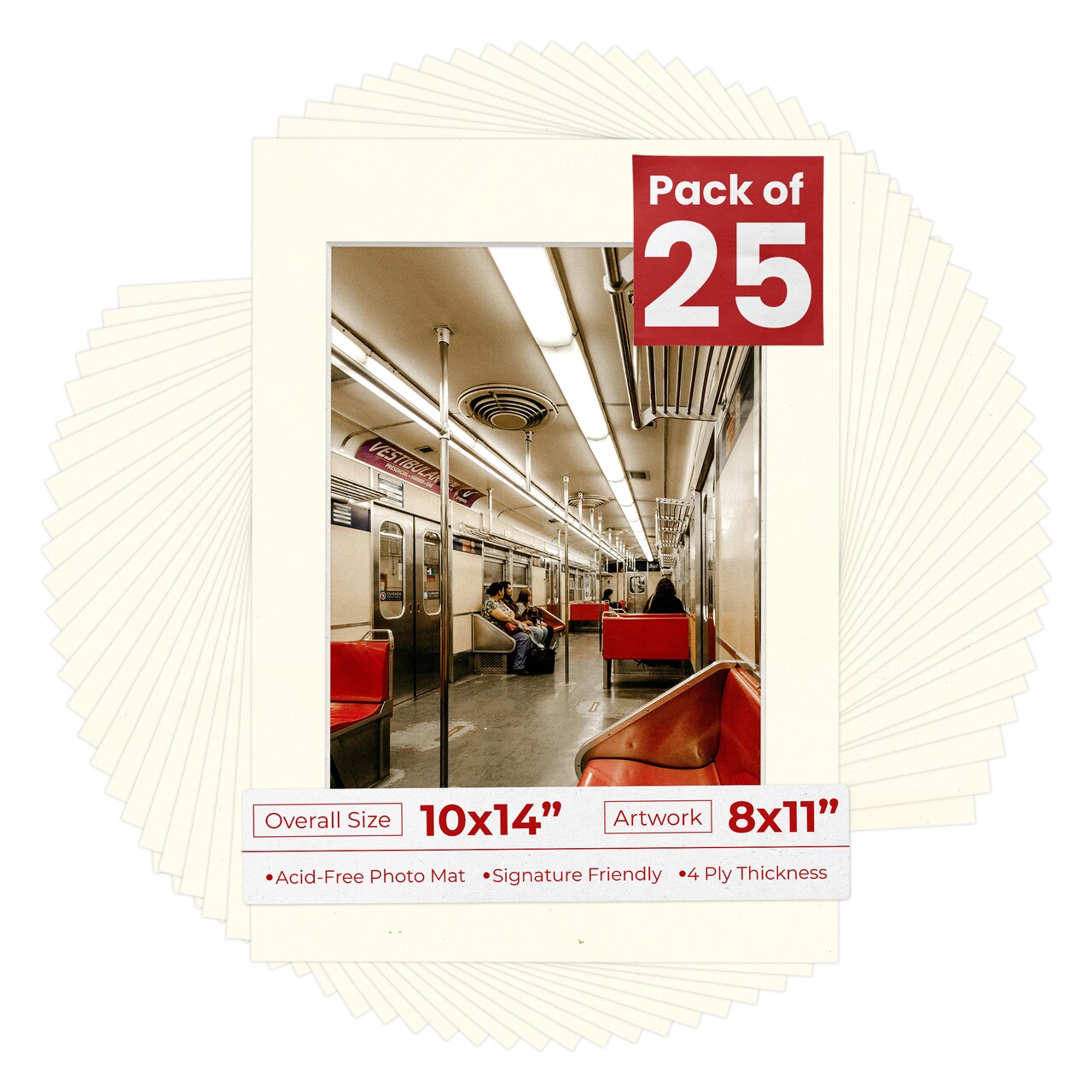 Mojave Sand Beige Mat Board for 10x14 Frames - Fits 8x11 Photos